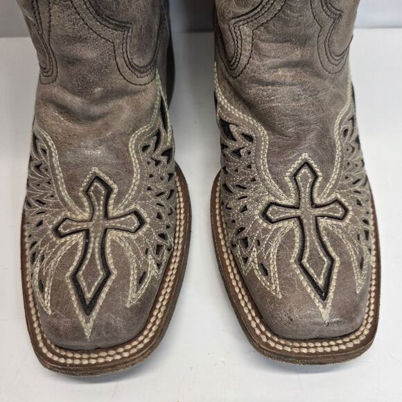 Corral Women's Sequin Wings & Cross Leather Western Cowboy Boots Square Toe 8W - Picture 2 of 15